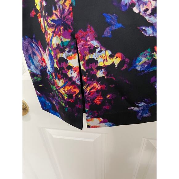 Ellen Tracy Floral Print Career Skirt | Black Multi | NWT 4P - Picture 6 of 7